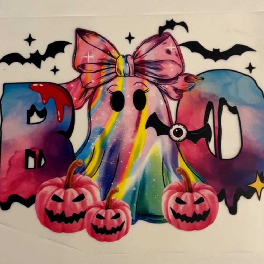 Colorful Halloween Boo Ghost Sticker